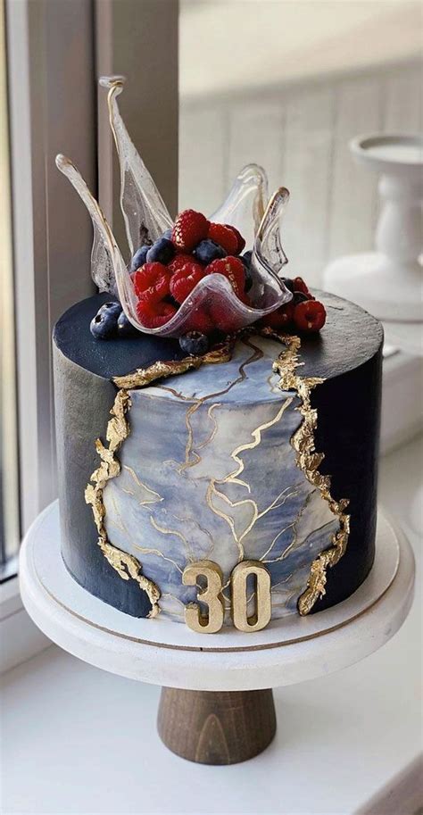 49 Cute Cake Ideas For Your Next Celebration Black Cake With Marble Birthday Cake For Him