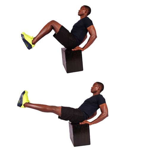 Man Demonstrates How To Do V Up Crunches On Step Up Box