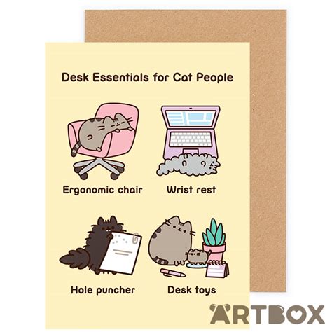 Buy Pusheen The Cat Desk Essentials Greeting Card At Artbox