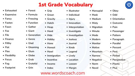 1st Grade Vocabulary Word Coach