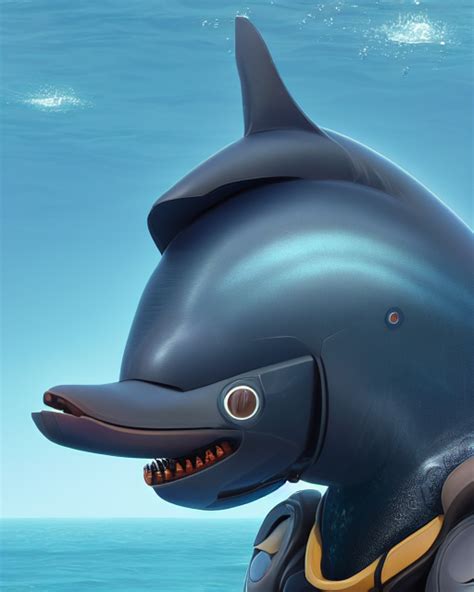 Prompthunt Furry Art Profile Picture Of A Male Robotic Anthro Bottlenose Dolphin Visor