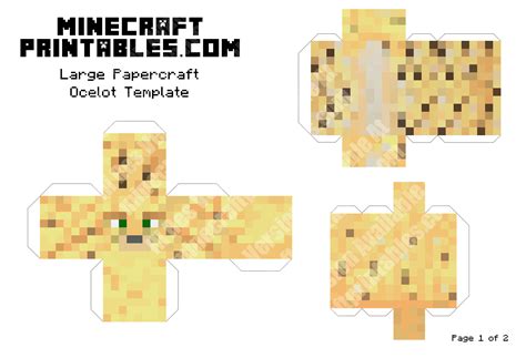 Ocelot Printable Minecraft Ocelot Papercraft Template