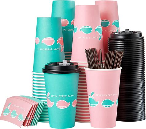 Buy 12 Oz Disposable Coffee Cups 100 Pack Paper Coffee Cups With Lids