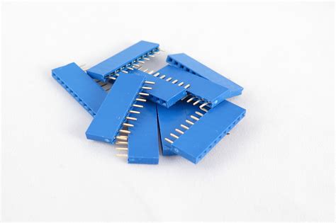 Set Of 10 Blue Female Pin Headers 6 810 Pin From Femtocow On Tindie