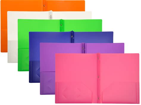 2 Pocket Plastic Folders With Fasteners Color Pocket Folders