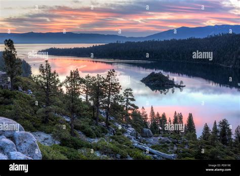 Colorful Sunrise Over Emerald Bay And Eagle Point Off Lake Tahoe In