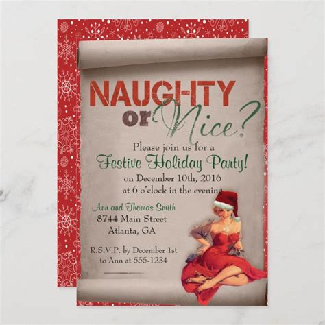 Naughty Or Nice Christmas Party Invitation