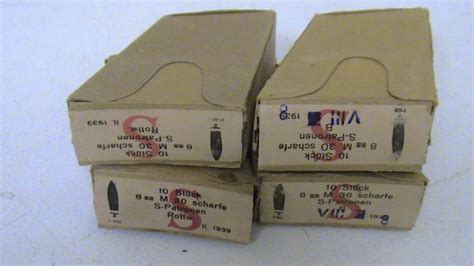 4 Boxes Nazi Marked 8x56r Ammo 1938 With Clips For Sale At Gunauction