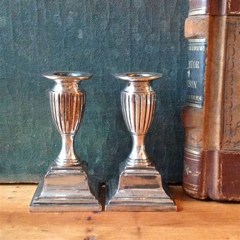 Pr Sheffield Silver Plate Candlesticks Ca 1820 Sheffield Silver