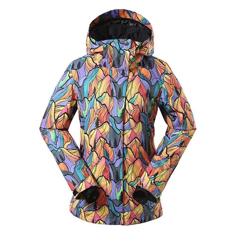 Gsou Snow Colorful High Waterproof Windproof Thermal Colorful Womens