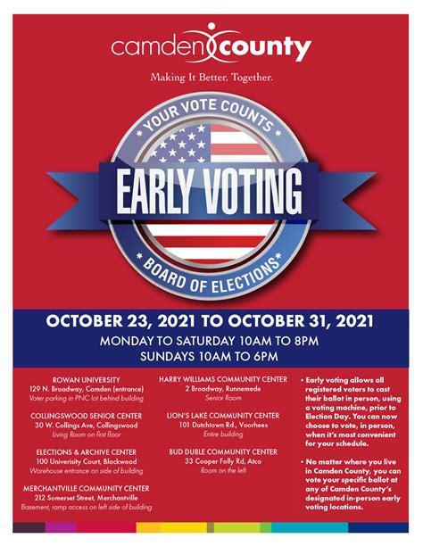 Early Voting Flyer Camden County Nj