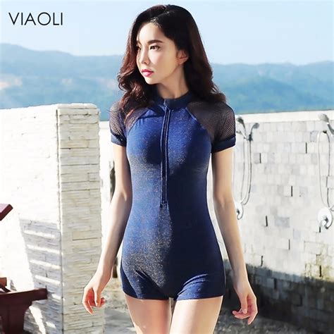 New Women One Piece Swimsuit Korean Version Of Conservative Style