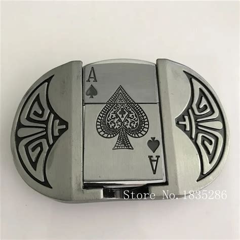 New Style Playing Card Kerosene Lighter Belt Buckle 10063mm 154g