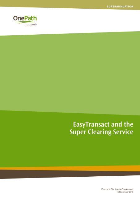 Easytransact And The Super Clearing Service Onepath