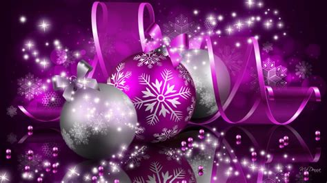 Merry Christmas Purple Decorations 4k Wallpaper 3840x2160