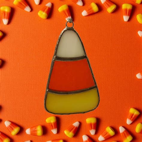 Stained Glass Candy Corn Sun Catcher Calorie Free Candy Corn Etsy