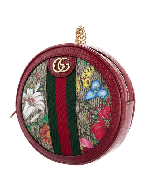 Gucci Gg Supreme Mini Flora Ophidia Round Backpack Backpacks