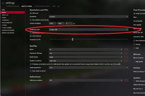 Assetto Corsa Graphics Settings For VR Page RevolutionSimRacing
