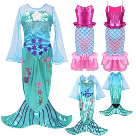 Kids Girls Princess Mermaid Costume Fancy Dress Up Outfit Party Cosplay