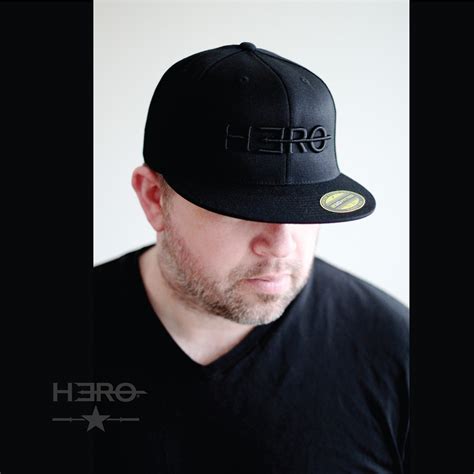 Hero Flexfit 210 Fitted Flat Brim Hat Black On Black Crossfit Flat