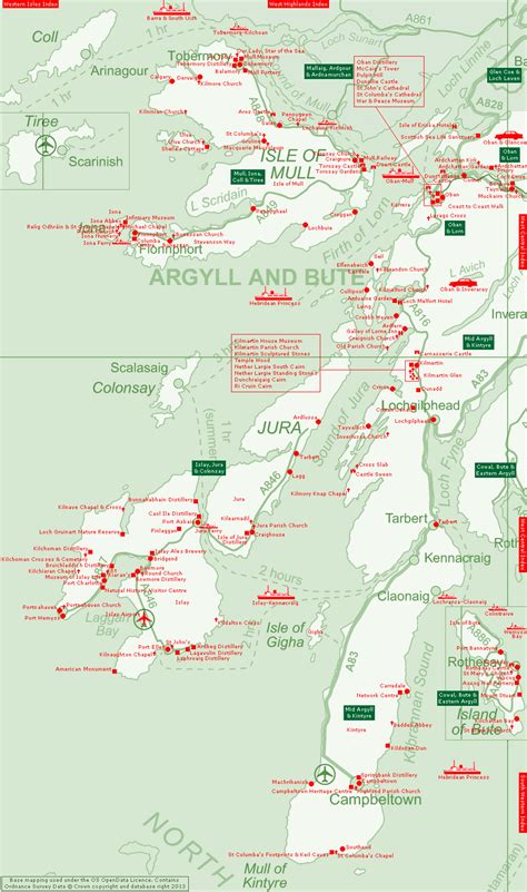 Western Argyll Index Page On Undiscovered Scotland Scotland Map