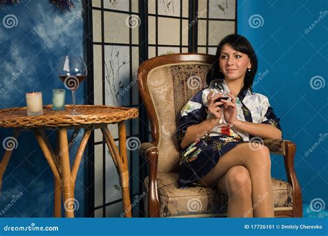 Beautiful Woman With A Wine Glass Stock Image Image Of Holiday December 17726101