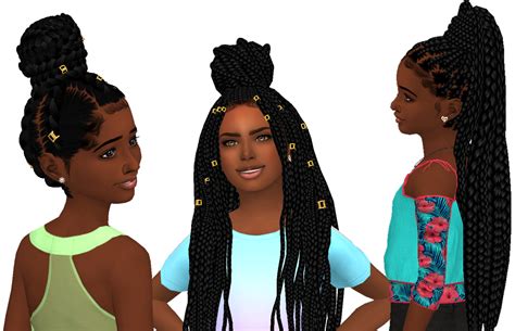 Ebonix Goddess Braid Pony Goddessbraids Sims Hair Sim