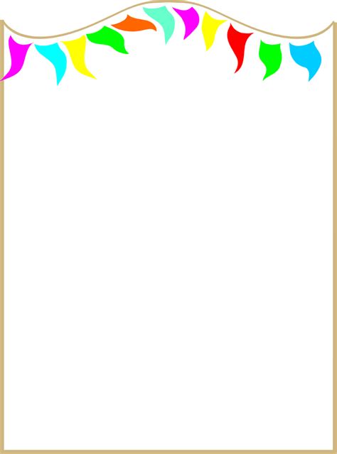 Illustration Of A Blank Frame Border With Colorful Pennants Free