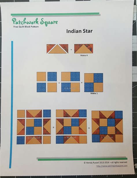 Indian Star Quilt Block Kit Maine Quilt Company