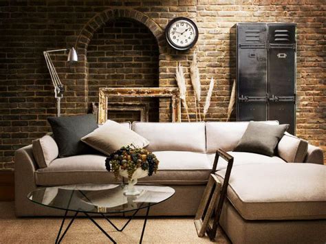 Living Spaces Industrial Living Room New York By