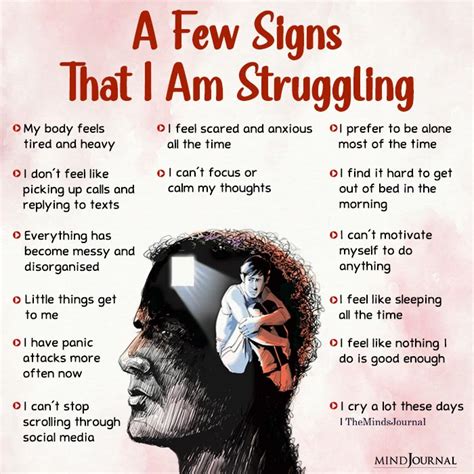 A Few Signs That I Am Struggling Mental Health Quotes