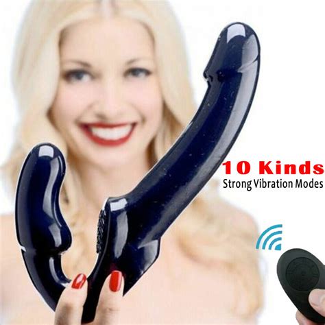 Vibrating Double Ended Strapless Strap On Dildo Pegging Anal Vibe Butt Sex Toy Ebay