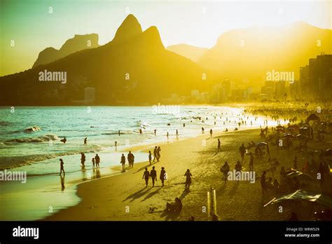 Afternoon Of The Beach In Brazilian Summer And The Sky Hi Res Stock