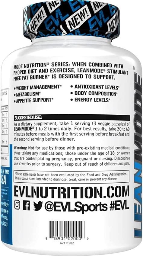 Evlution Nutrition Lean Mode Complete Stimulant Free Weight Loss
