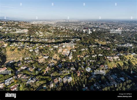Aerial View Of Hillside And Canyon Homes Above Beverly Hills And West