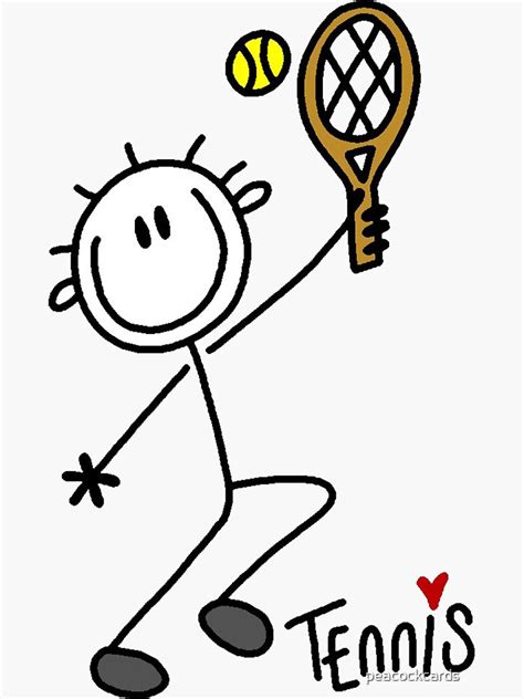 Stick Figure Tennis Player Sports Sticker For Sale By Peacockcards Redbubble