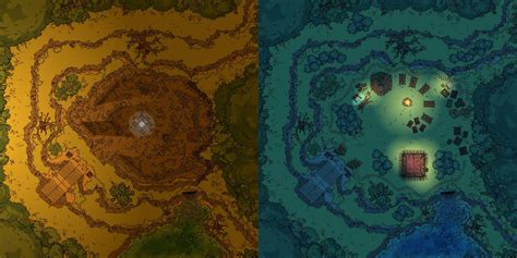 25x25 Sunset Ruins And 25x25 Nighttime Goblin Camp Both Use The Same