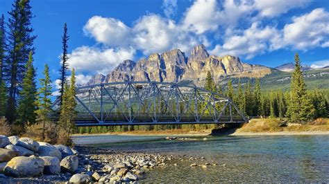 Download Wallpaper 1920x1080 Banff Alberta Canada River Bridge