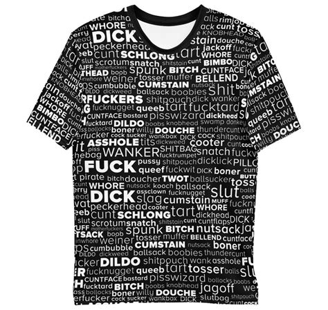 Swear Words T Shirt Mens Short Sleeve Designed By Squeaky Chimp T