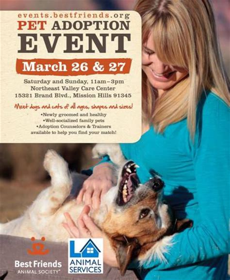 Explore concerts, meetups, open mics, art shows, music events and a lot more. Best Friends Pet Adoption event March 26-27