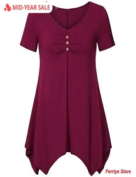 sexy v neck solid color plus size tops blouse dress 2020 new women s fashion short sleeve