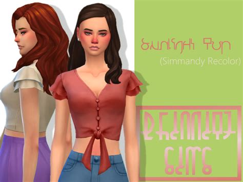 Simandy Sunlight Top Recolor Brianitesims On Patreon Sims Clothes