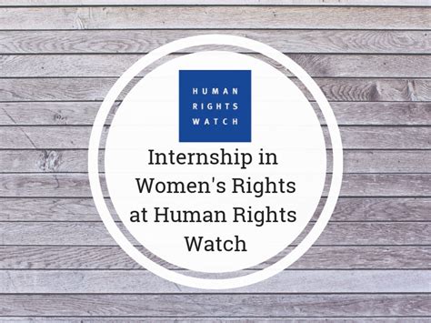 Womens Rights Division Internship At Human Rights Watch New Paid Internships 2024