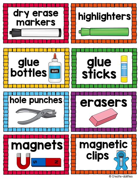 Classroom Supply Labels Editable Classroom Supplies Labels Classroom