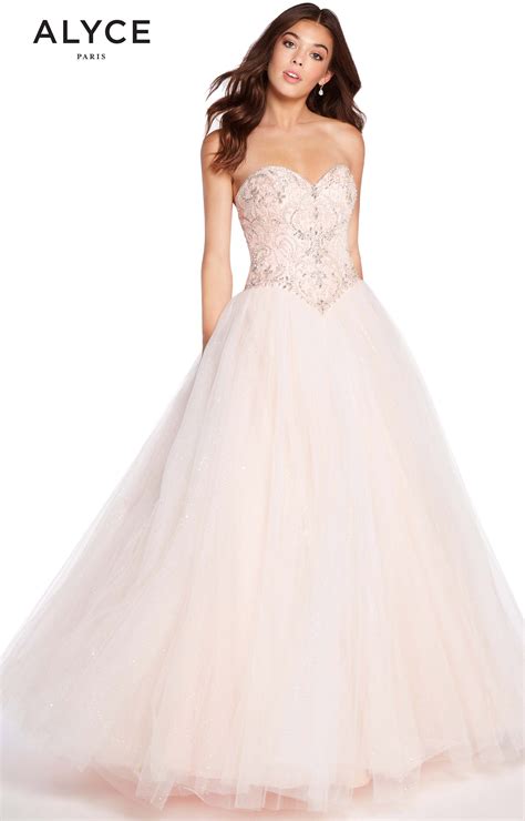 Alyce Paris 60202 Strapless Sweetheart Sparkle Tulle Ball Gown Prom Dress