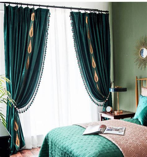 Dark Teal Pair Of Luxury Velvet Window Curtains Bedroom And Etsy Canada
