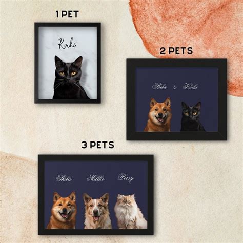 Custom Pet Portrait Using Pet Photo Personalized Digital Dog Portraits