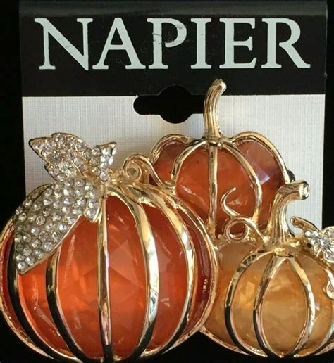 Nib Napier Fall Autumn Halloween Thanksgiving Pumpkin Patch Pin Brooch