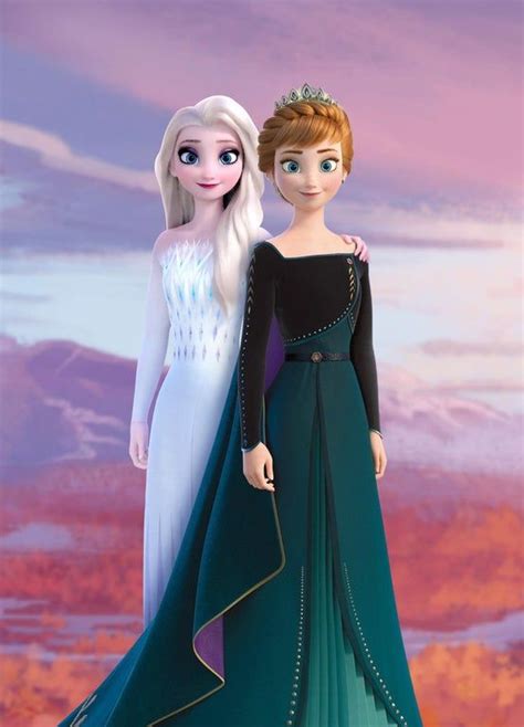 Elsa The Snow Queen And Queen Anna Disney Princess Frozen Disney
