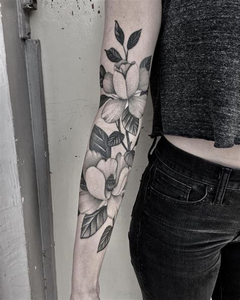 Magnolia Sleeve Tattoos Flower Sleeve Sleeve Tattoos